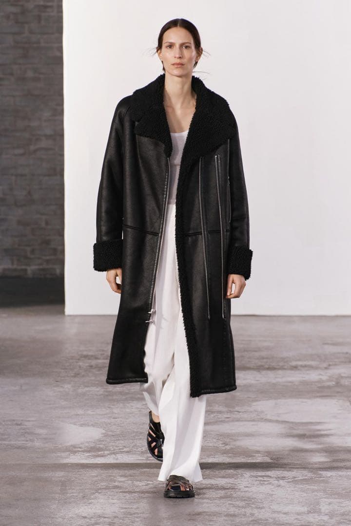 ZARA 定価22,990円 ダブルフェイス ロングライダースコート XS-S