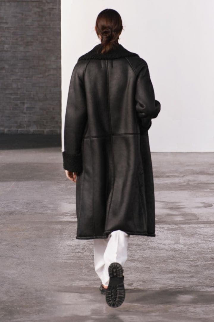ZARA 定価22,990円 ダブルフェイス ロングライダースコート XS-S