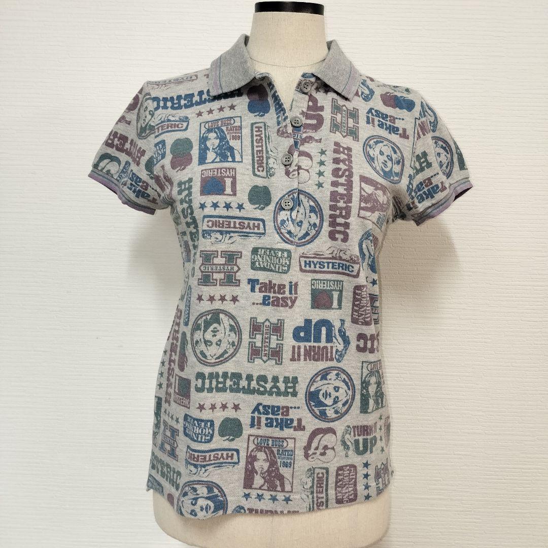 美品 HYSTERIC GLAMOUR 半袖 グレー系 ポロシャツ