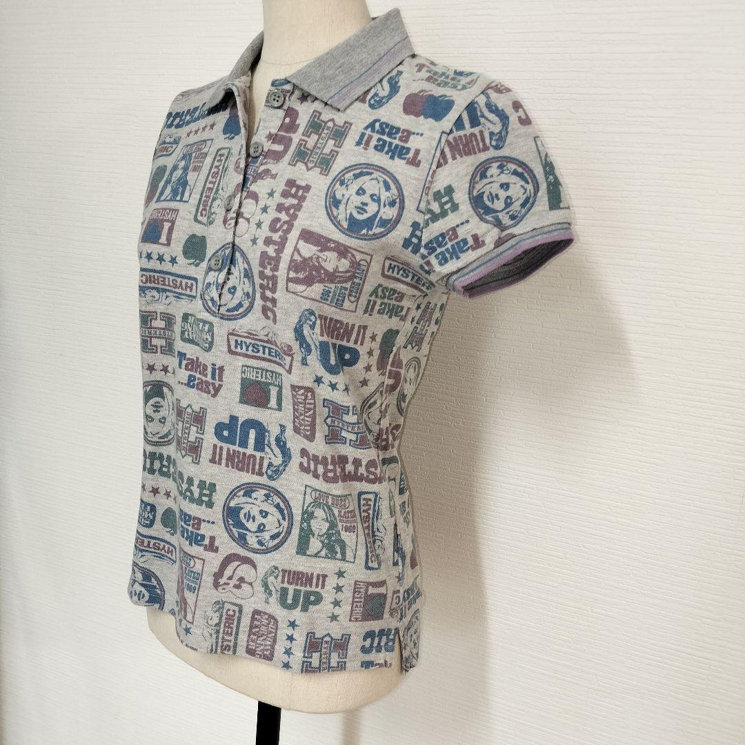 美品 HYSTERIC GLAMOUR 半袖 グレー系 ポロシャツ
