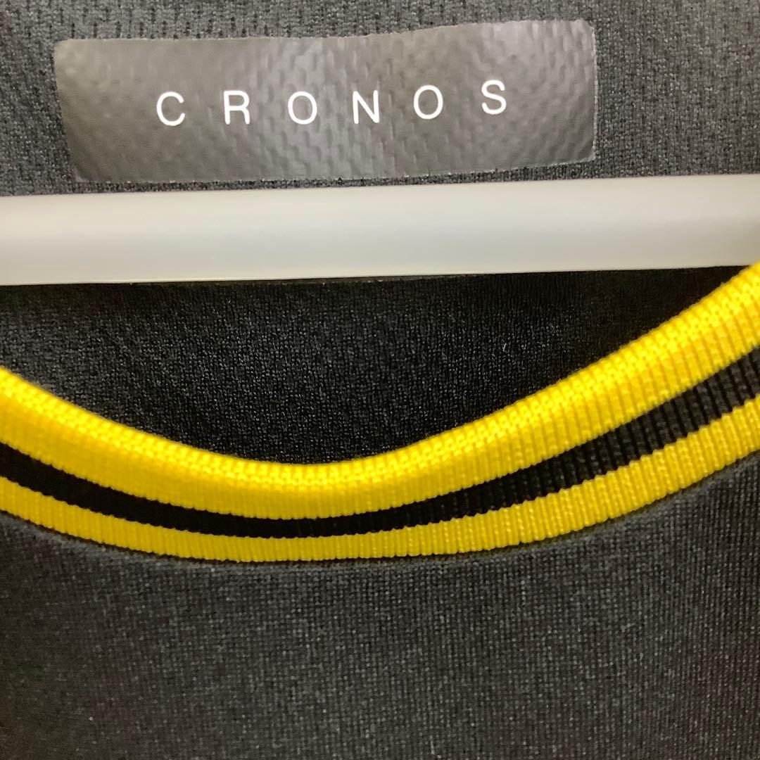 CRONOS タンクトップ　ブラック×イエロー　メッシュジムウェアー