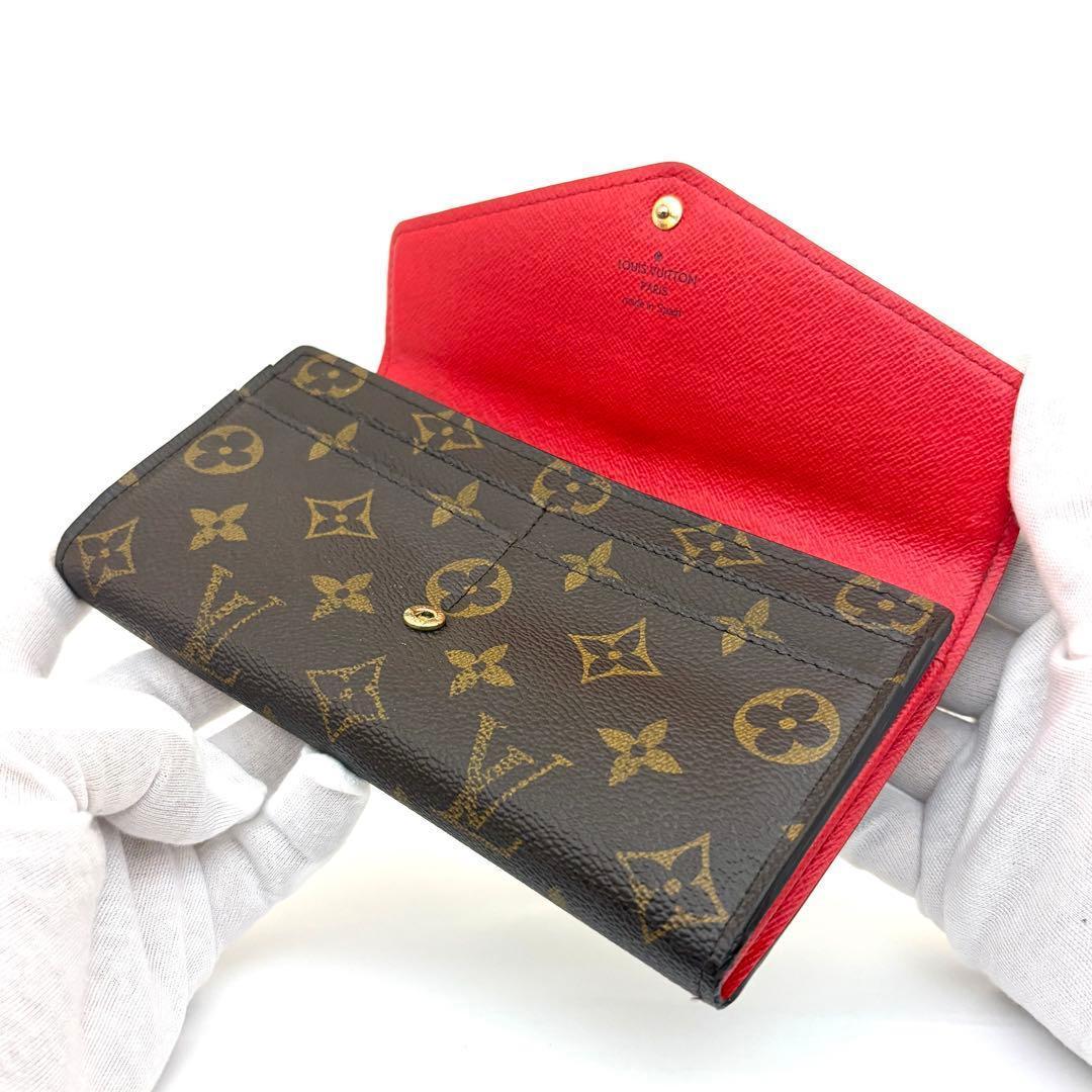【美品】ルイヴィトン 長財布 ポルトフォイユ・サラ コクリコ