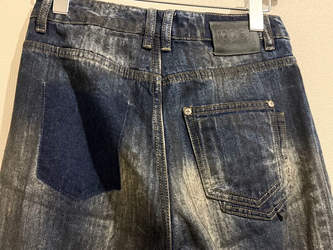 racer worldwide OVERPAINTED DENIM デニムパンツ