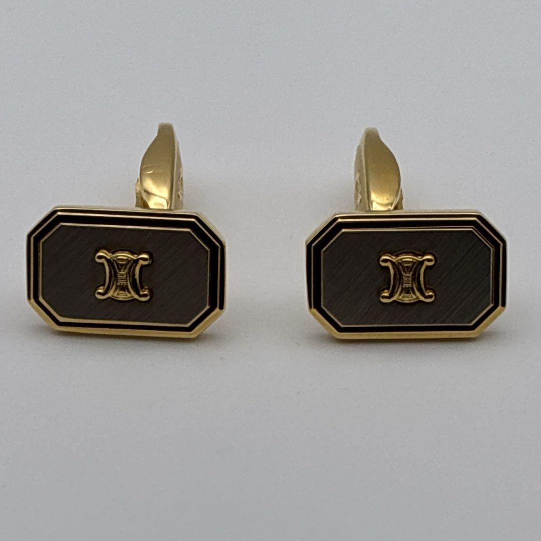 美品★CELINE セリーヌ カフス ネクタイピン トリオンフ マカダム 刻印