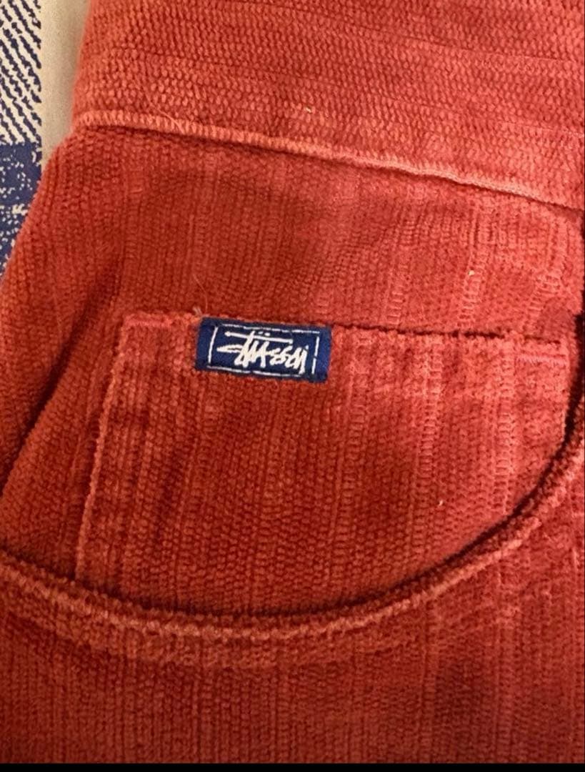 90s〜00s Stussy オレンジ コーデュロイ ワイドパンツ