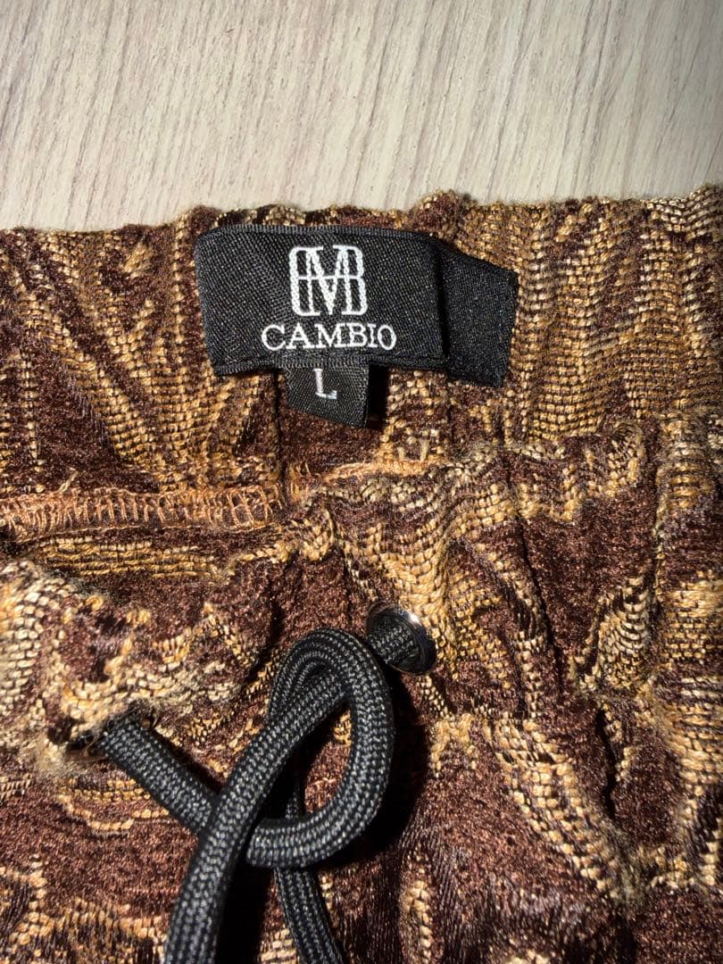 cambio カンビオペイズリー柄パンツ刺繍カーテン生地　古着