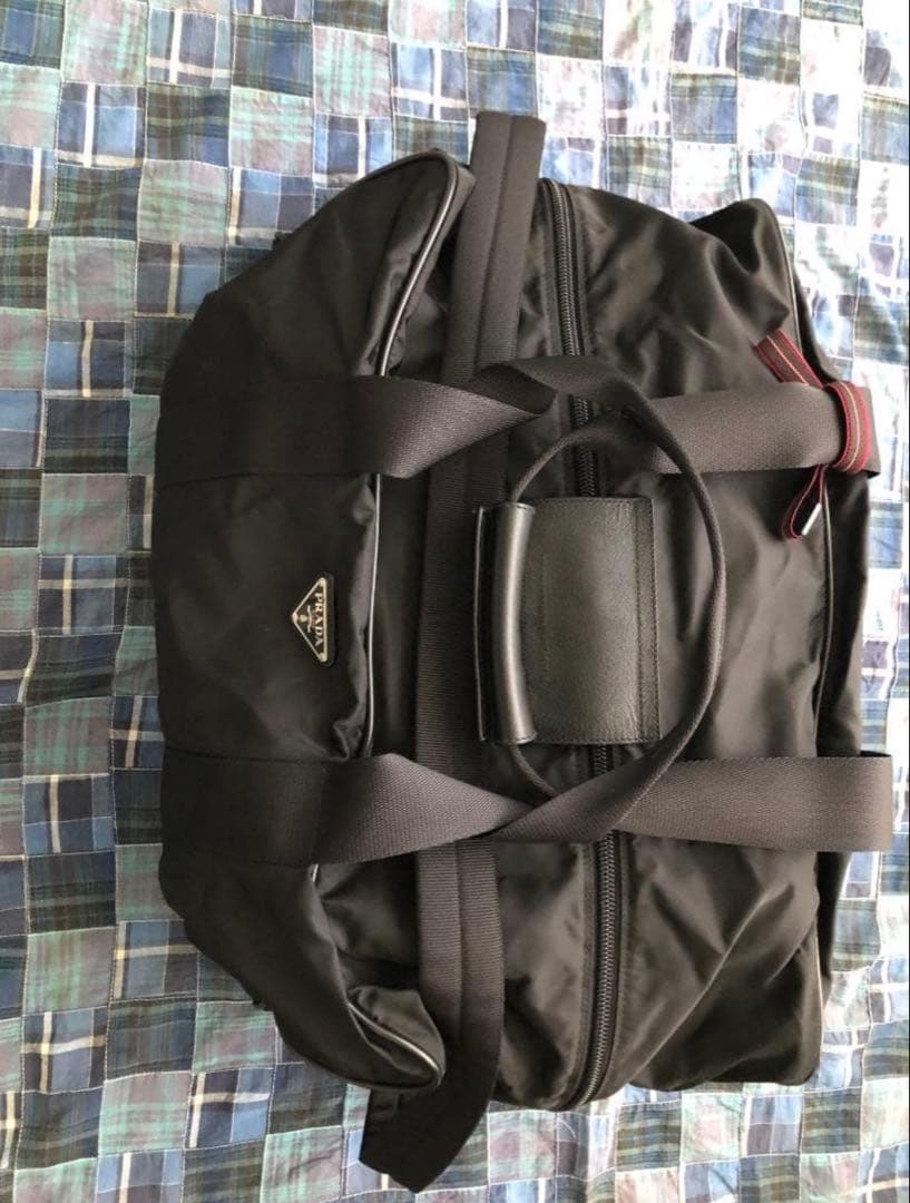 PRADA プラダ ボストンバッグ ナイロン レザー 黒 ブラック V70