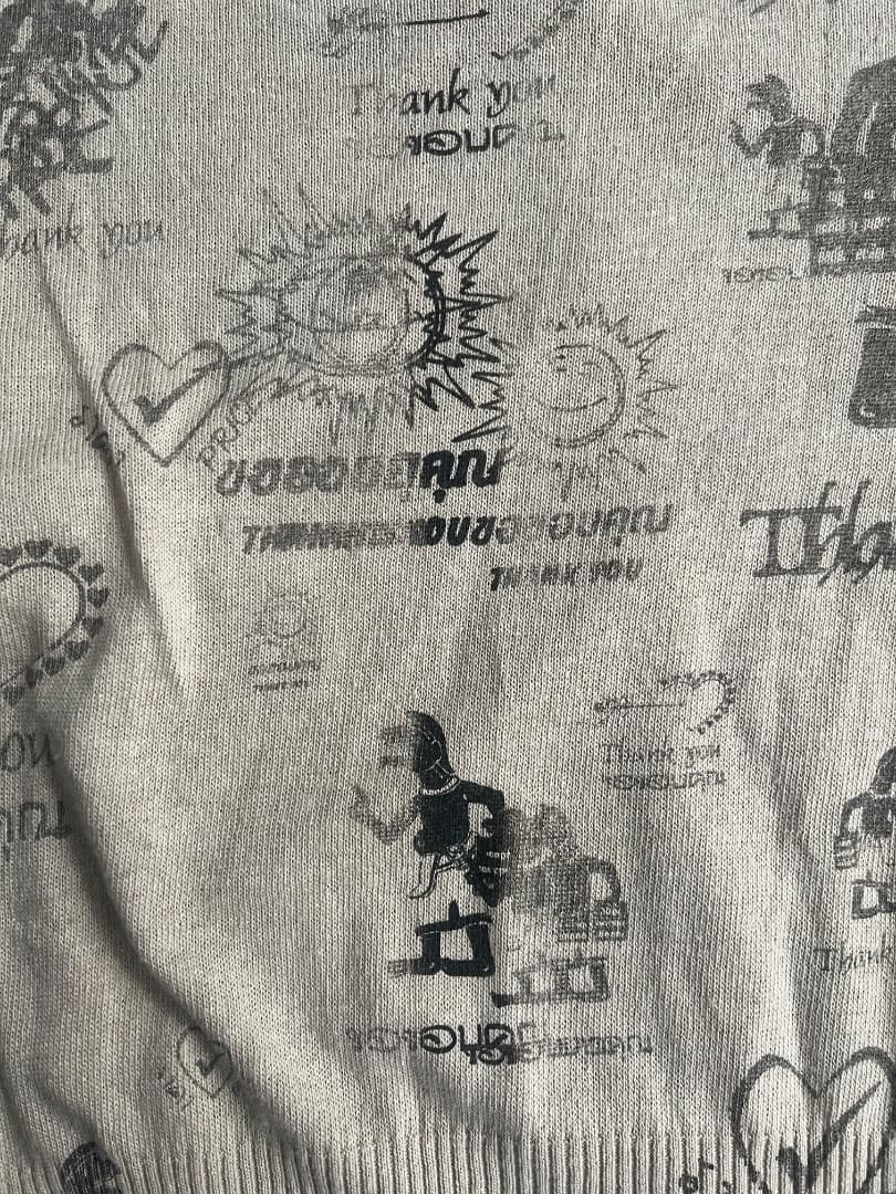 Vivienne Westwood 転写カーディガン 総柄 刺繍オーブロゴ