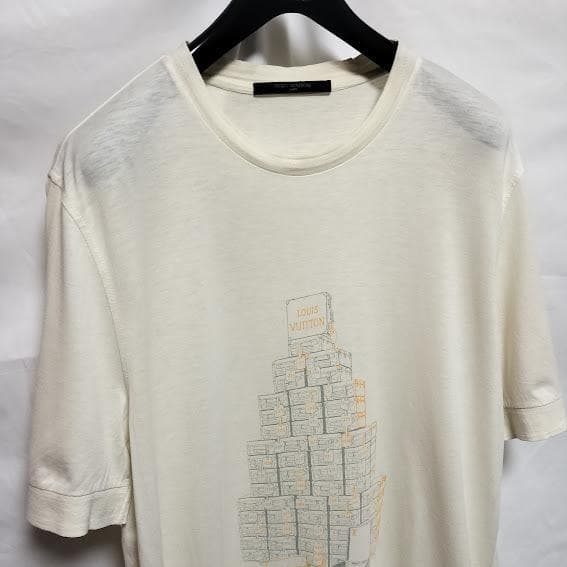 ルイヴィトン Tシャツ トランク柄 クリーム色 Mサイズ
