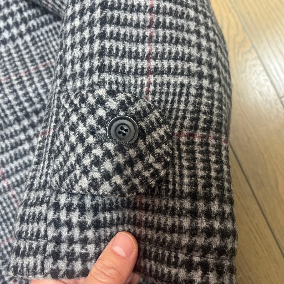 ジャクソンマティス　グレー系チェック柄ダッフルコート