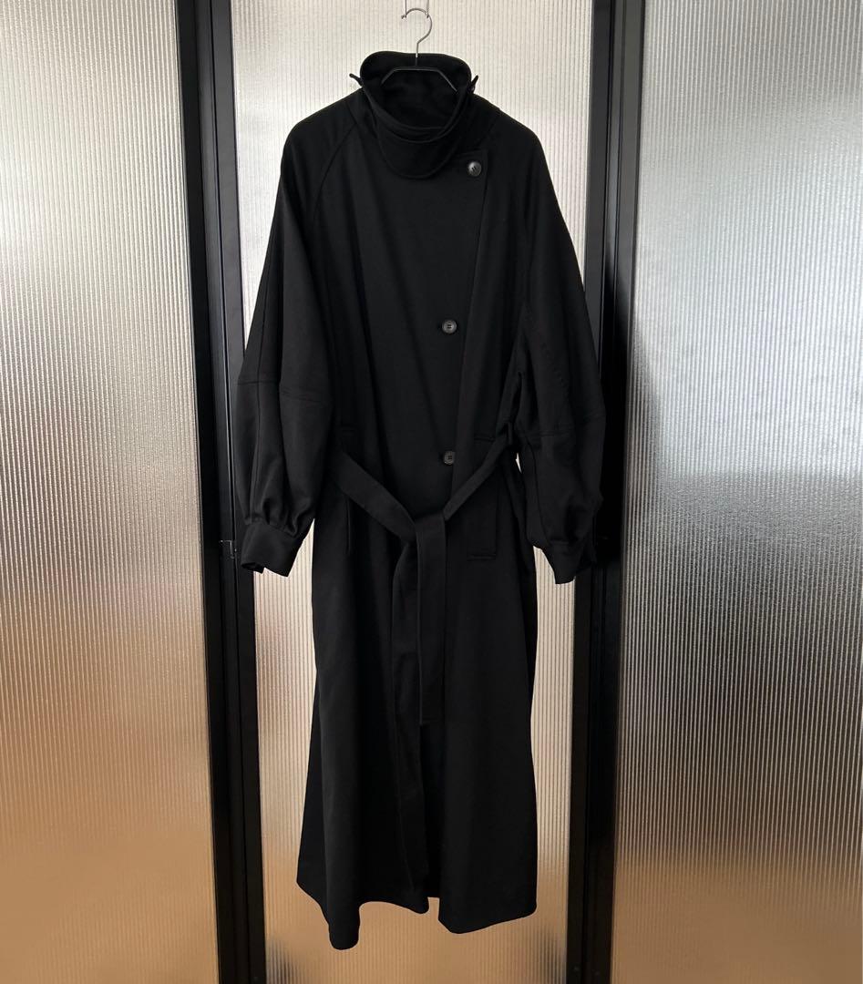 ウールチノコンシャススリーブトレンチコート黒ETRE TOKYO3/16限定価格