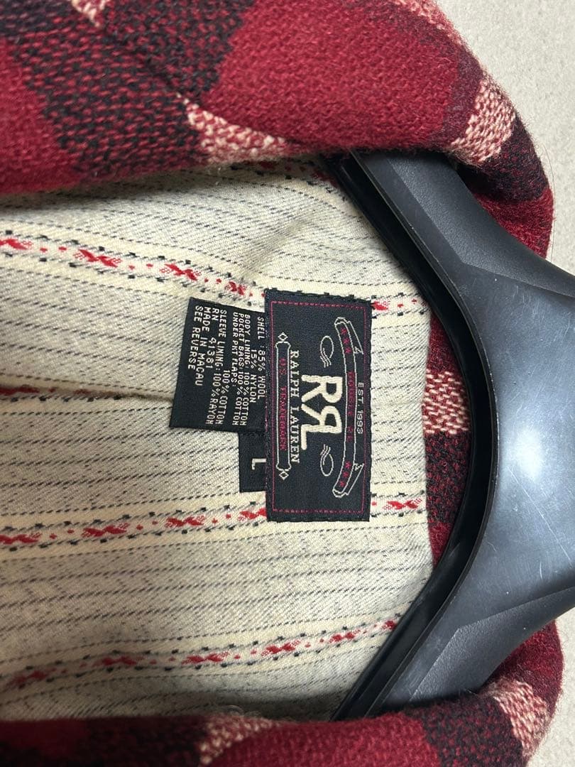 RRL レッドチェック テーラードジャケット ランチコート Lサイズ