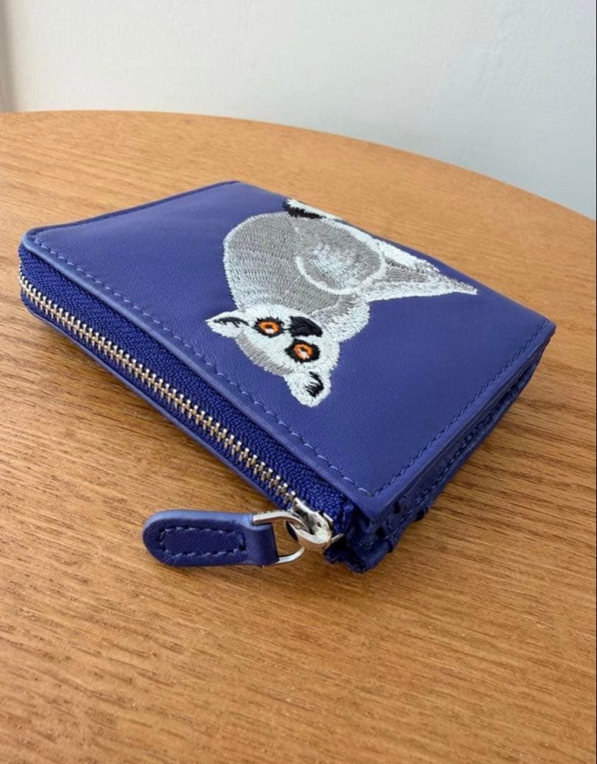 sampo×ear ワオキツネザル レザー刺繍 折り財布