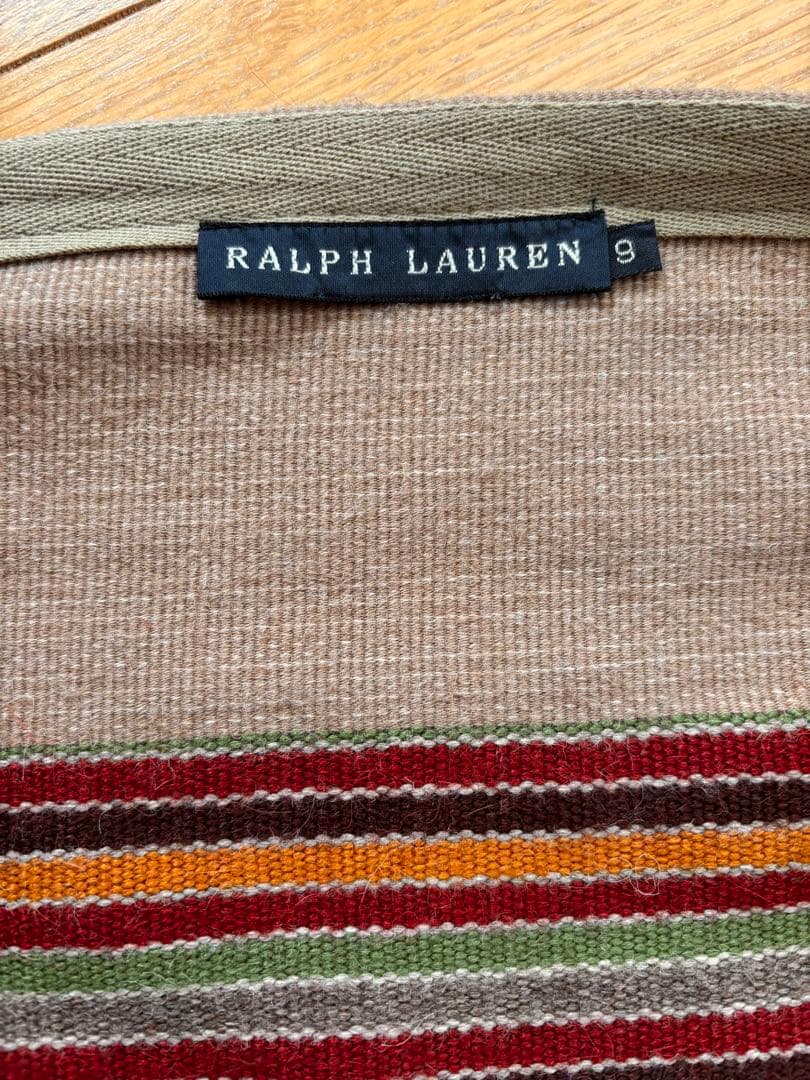 Ralph Lauren ストライプ アシンメトリー ラップ フレアスカート9