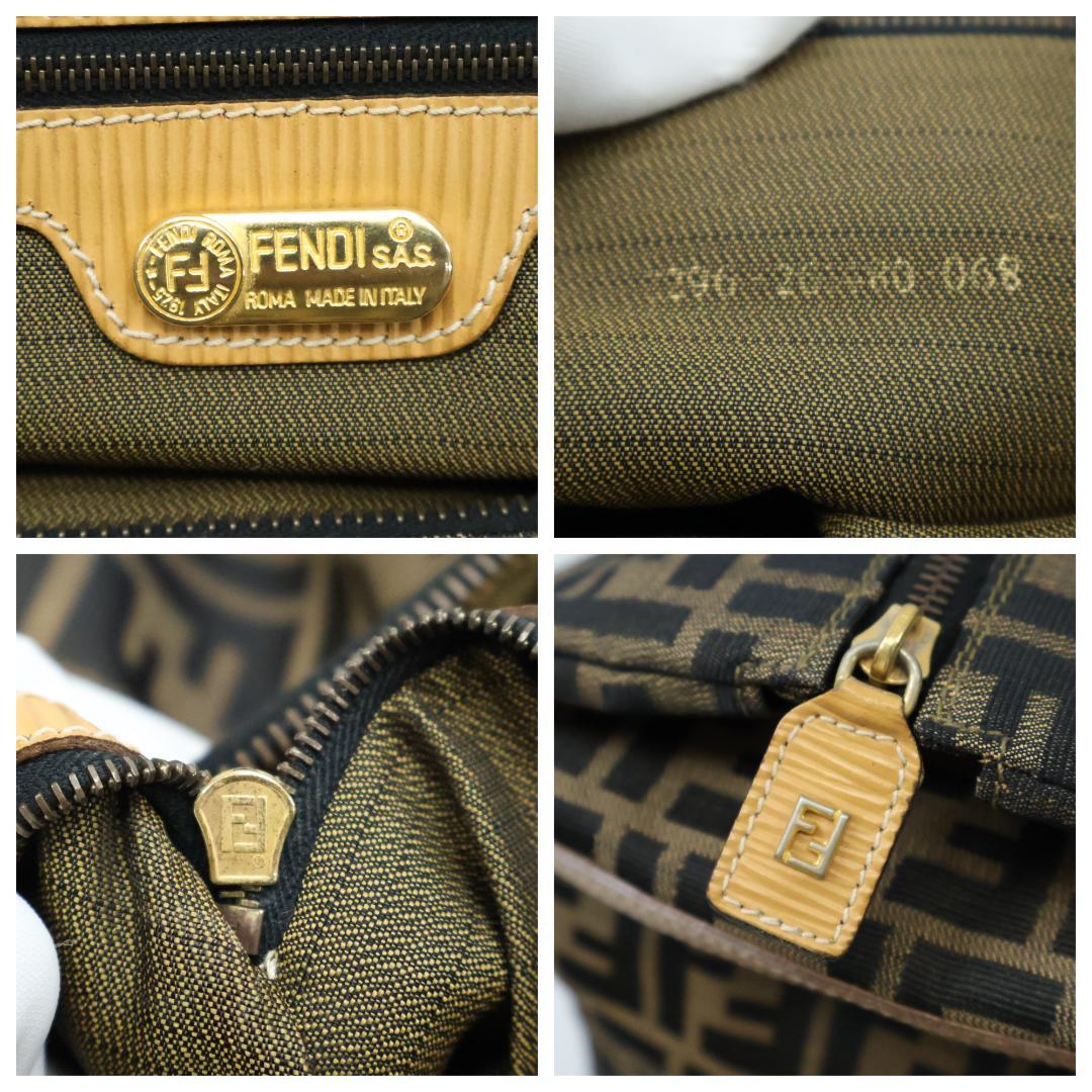 美品 FENDI フェンディ ボストンバッグ ズッカ柄 総柄 大容量 FF金具