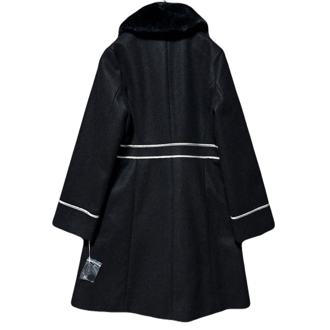 新品✨ミシェルマカロン 美シルエット Aラインコート ファー ブラック