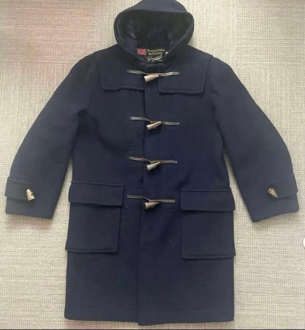 ※90s 英国製 Gloverall ダッフルコート ロング丈 裏地チェック柄