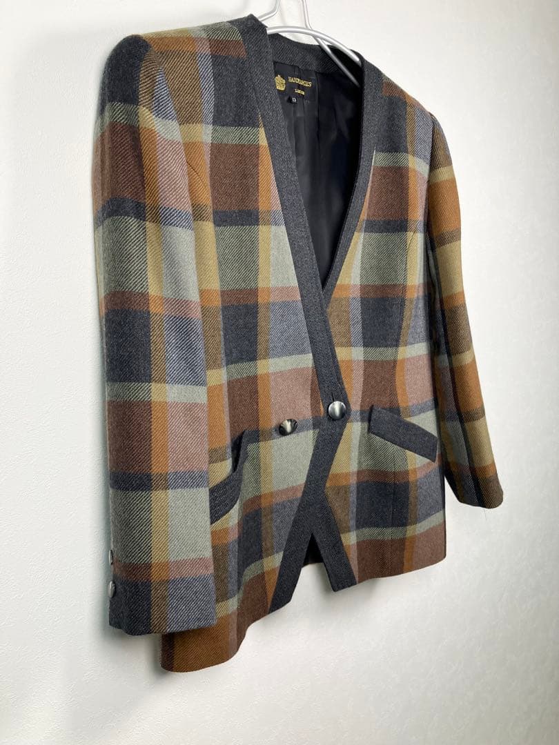 245 【美品】HARDY AMIES テーラードジャケット ウール XL