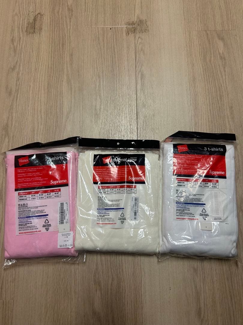 【新品・未使用】Supreme/Hanes Thermal Crew / Ｍ