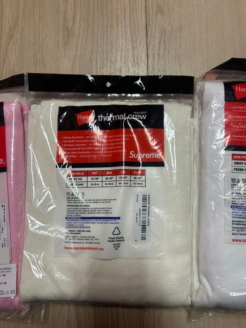 【新品・未使用】Supreme/Hanes Thermal Crew / Ｍ