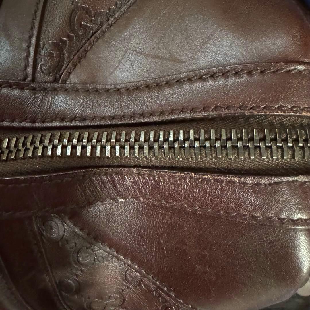 レア美品✧GUCCI ボストンバッグ 本革オールシマレザー 大容量34L鍵付