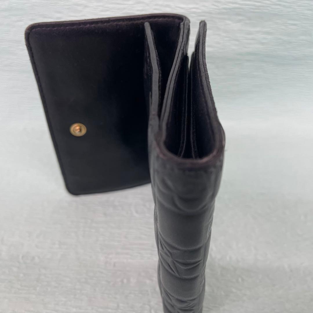 CHANEL 二つ折り財布 ココマーク 型押レザー コンパクトウォレット