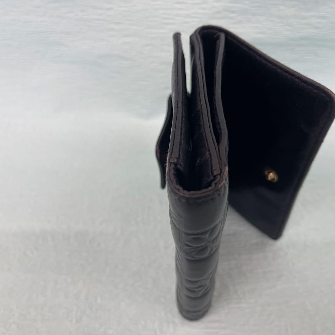 CHANEL 二つ折り財布 ココマーク 型押レザー コンパクトウォレット