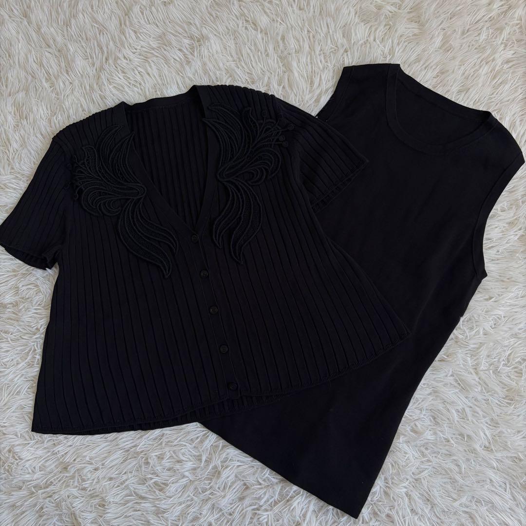 【極美品】TAE ASHIDA 近年モデル　ニットアンサンブル カーディガン M