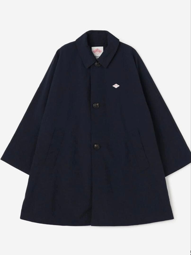 【美品】DANTON ナイロンタッサー ドルマンスリーブコート ネイビー