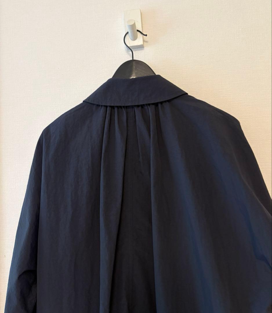 【美品】DANTON ナイロンタッサー ドルマンスリーブコート ネイビー