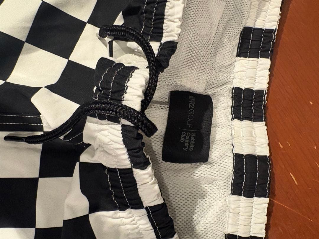FR2GOLF チェック柄ショートパンツ ブラック×ホワイト