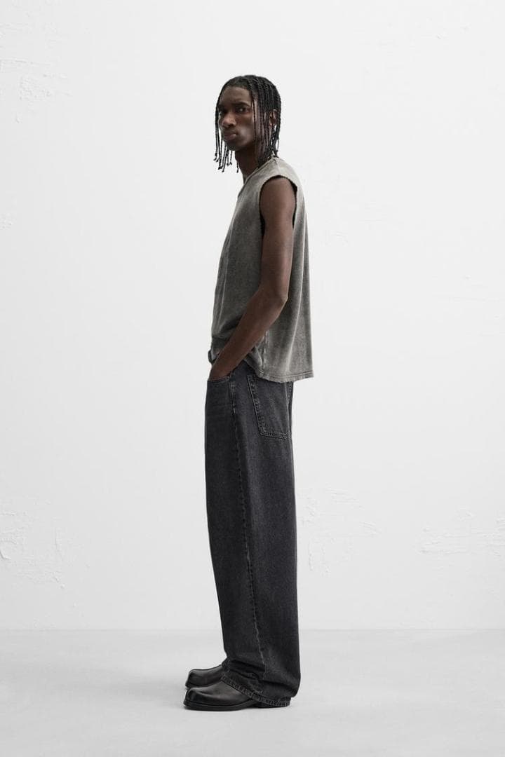 ZARA ザラ コントラストプリント ニットTシャツ Lサイズ 完売品