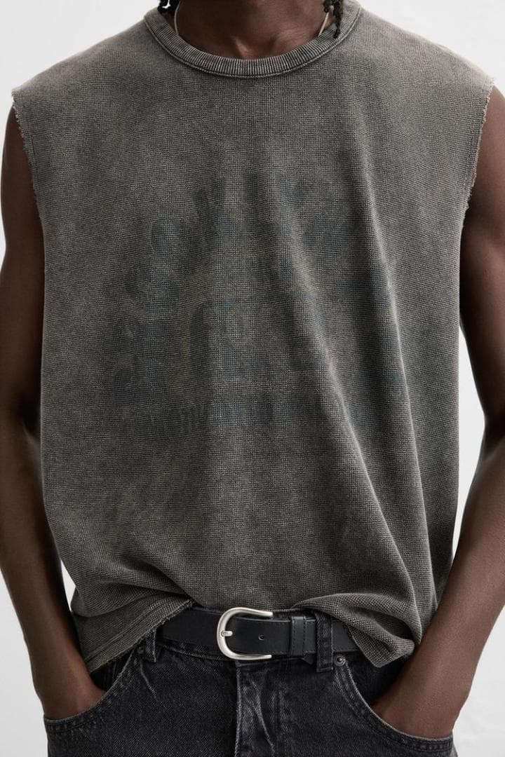 ZARA ザラ コントラストプリント ニットTシャツ Lサイズ 完売品