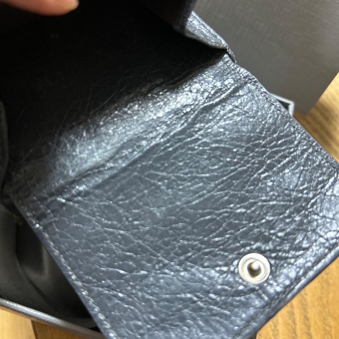 ショッパー ボックス付き BALENCIAGA レザー 三つ折り財布