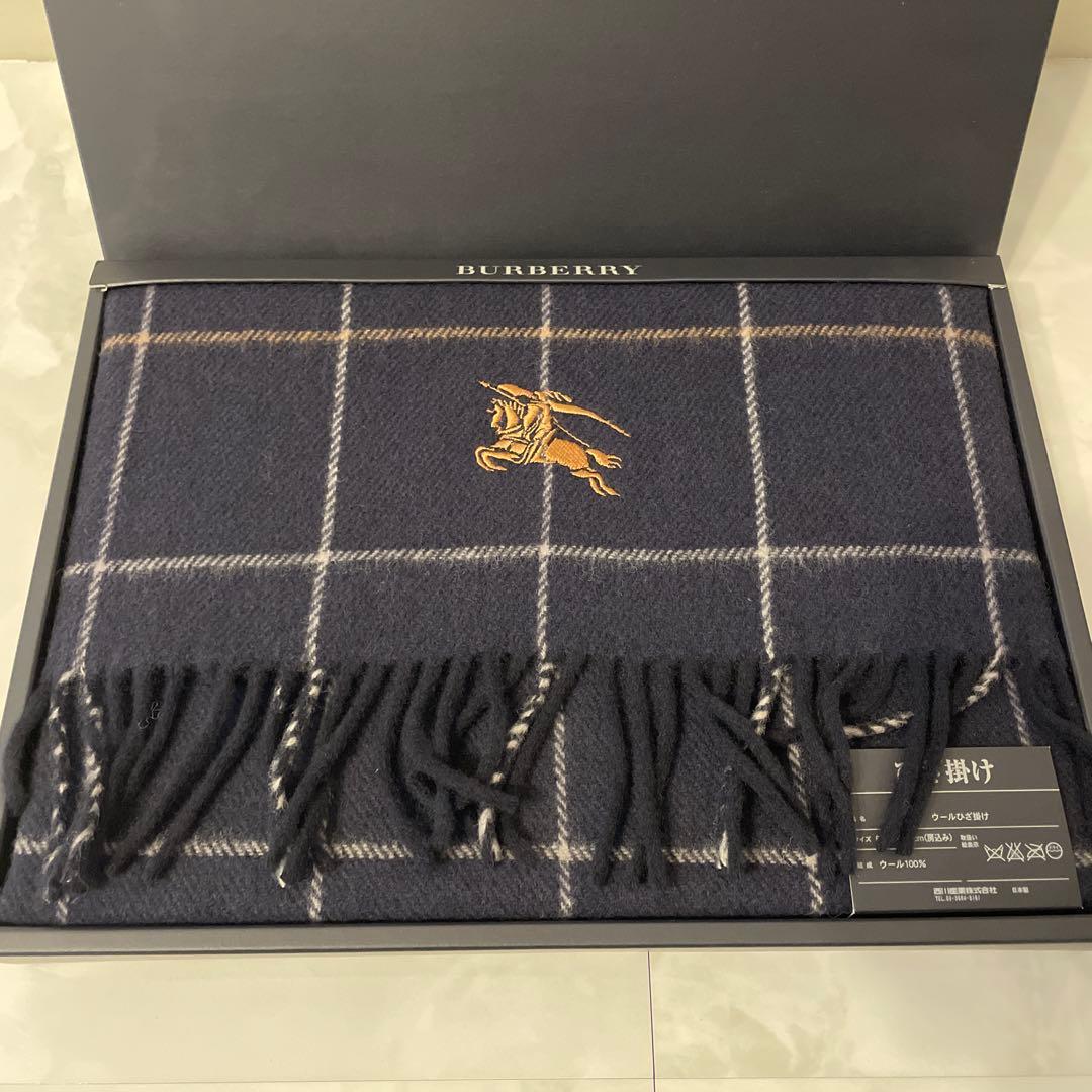 み*ん様 BURBERRY バーバリー ひざ掛け ウール100%