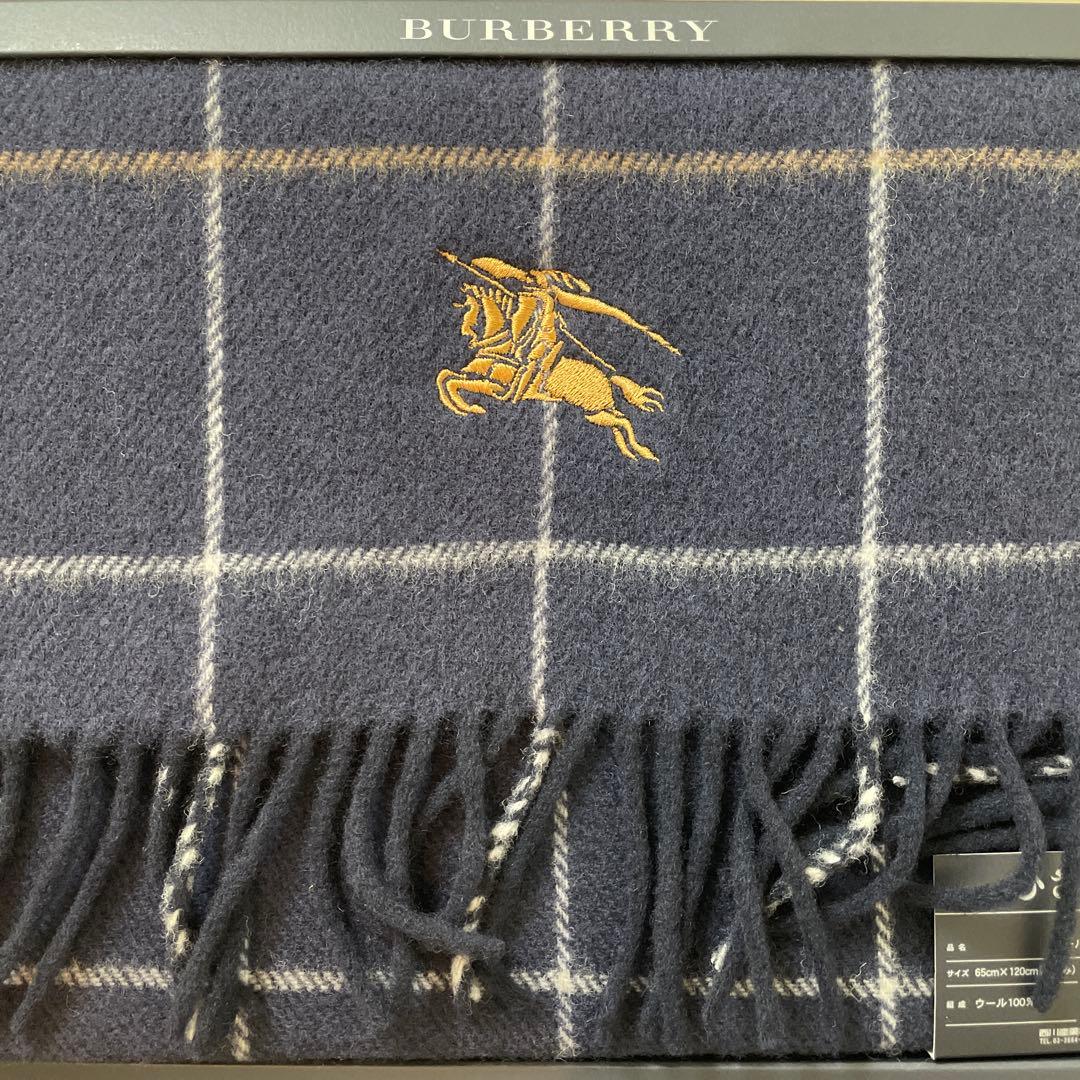 み*ん様 BURBERRY バーバリー ひざ掛け ウール100%