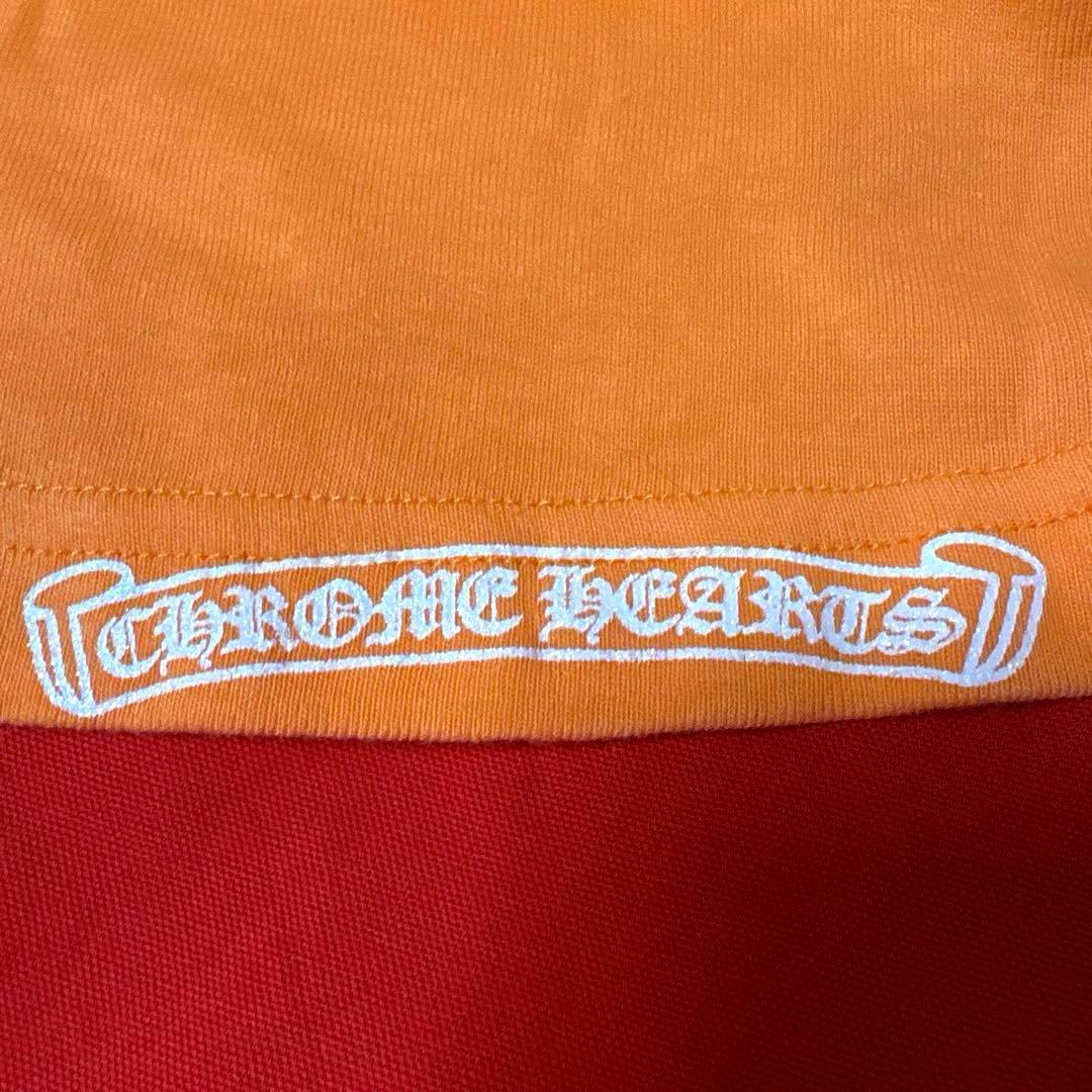 【美品・希少】クロムハーツ Tシャツ 正規品 ラメ フローラルクロス オレンジ