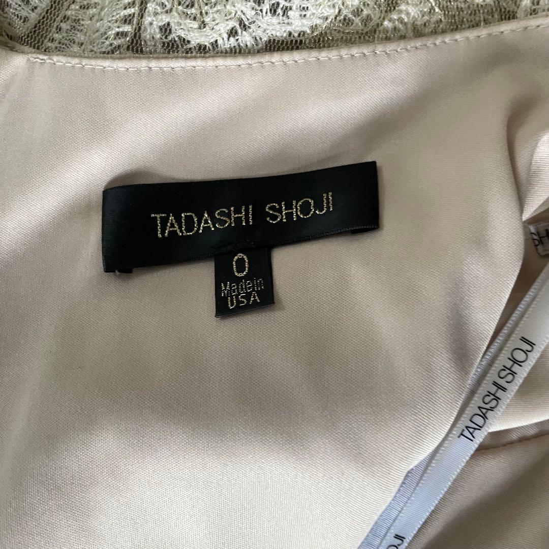 美品 TADASHI SHOJI シンメトリーレース フレアーワンピース