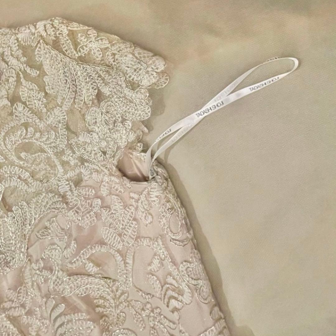 美品 TADASHI SHOJI シンメトリーレース フレアーワンピース