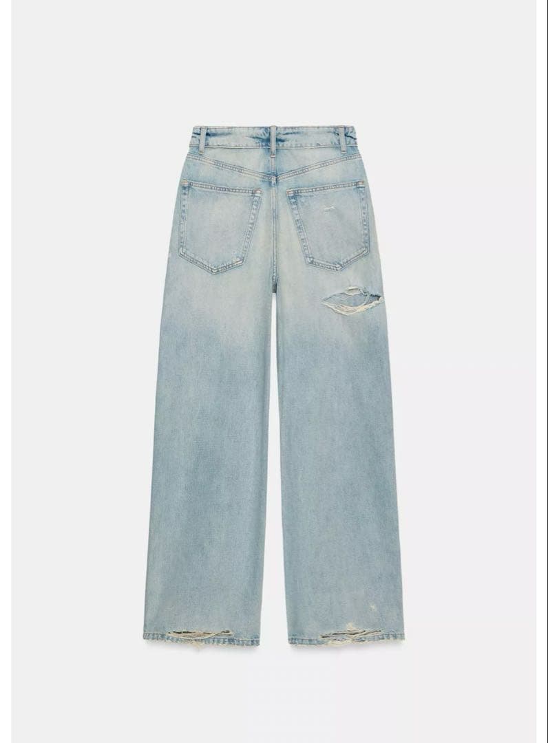完売品⭐︎ZARA TRF ミッドライズ折り返しウエストデニムパンツ 32