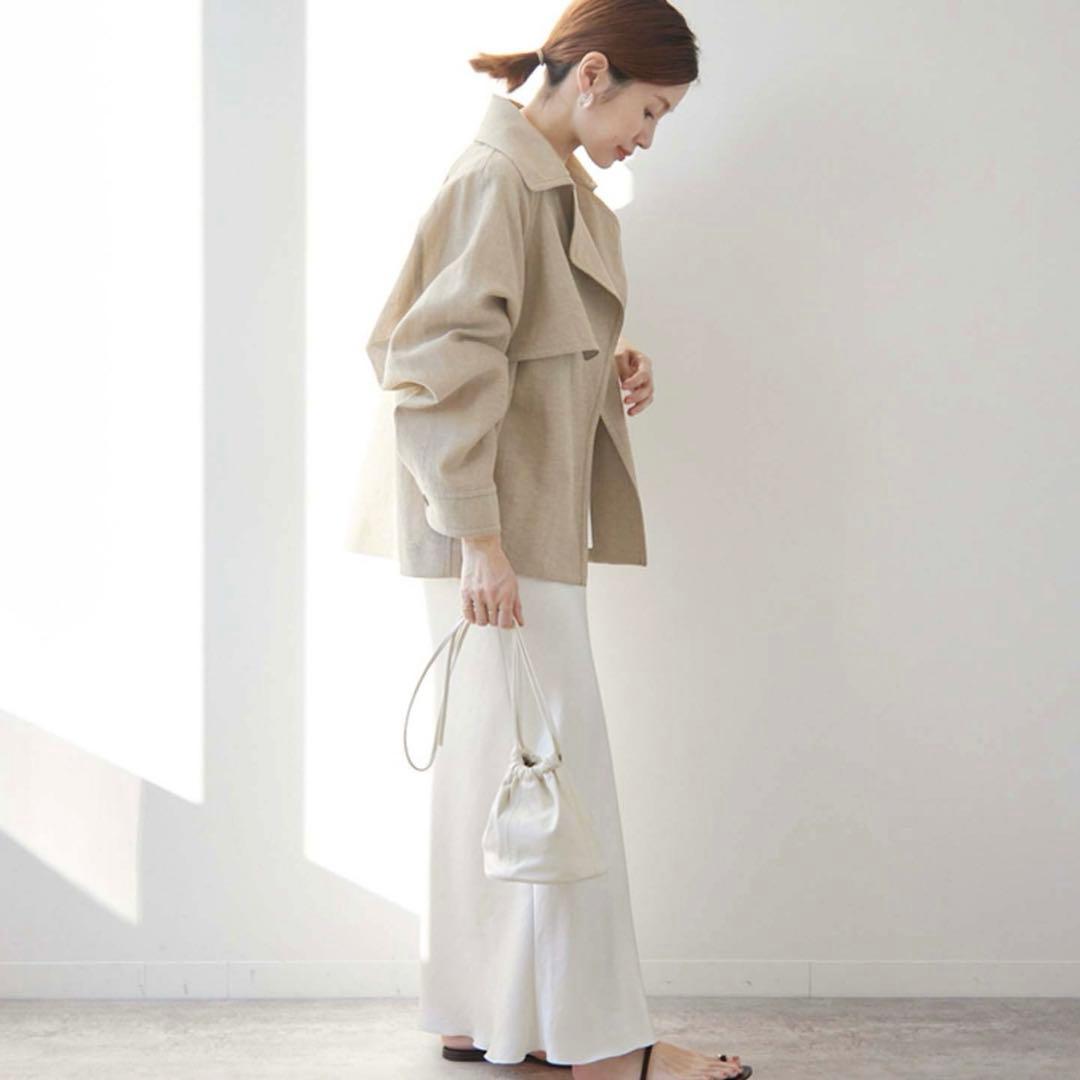 美品　IENA ウールリネン　トレンチコート