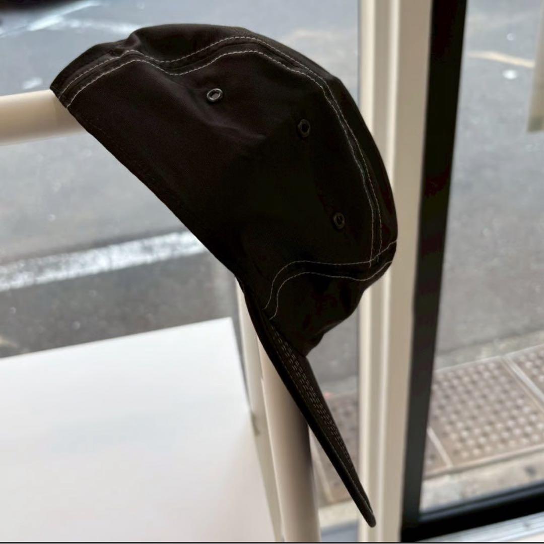 超少量生産 geek CORDURA Long Bill Cap 黒 白ステッチ