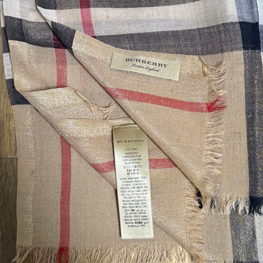 Burberry ストール チェック ウール シルク イタリア