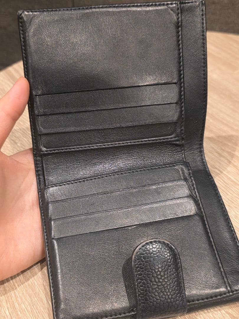 【ヴィンテージ】CHANEL　二つ折財布　ウォレット　ブラック
