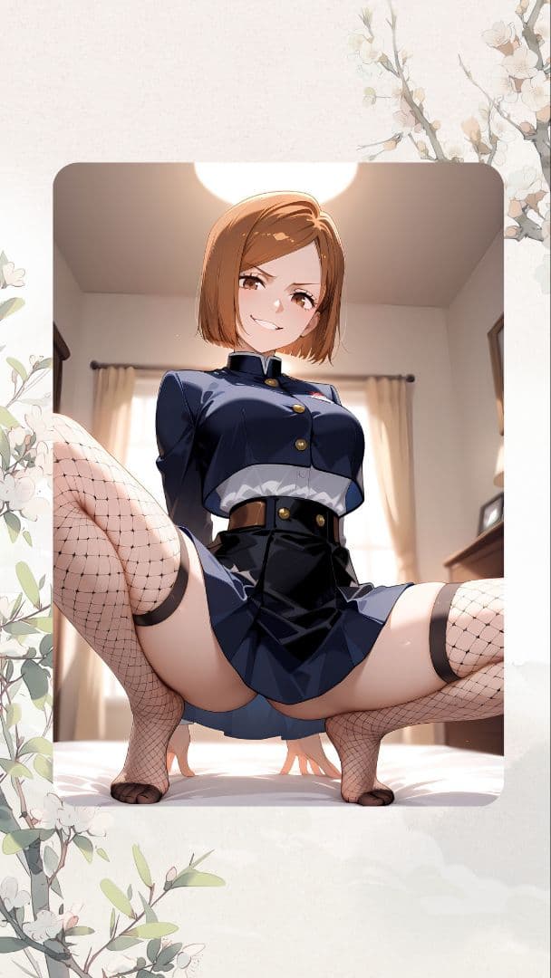 制服を着た茶髪の女の子キャラクターカード　ウラシク　No.152 4枚