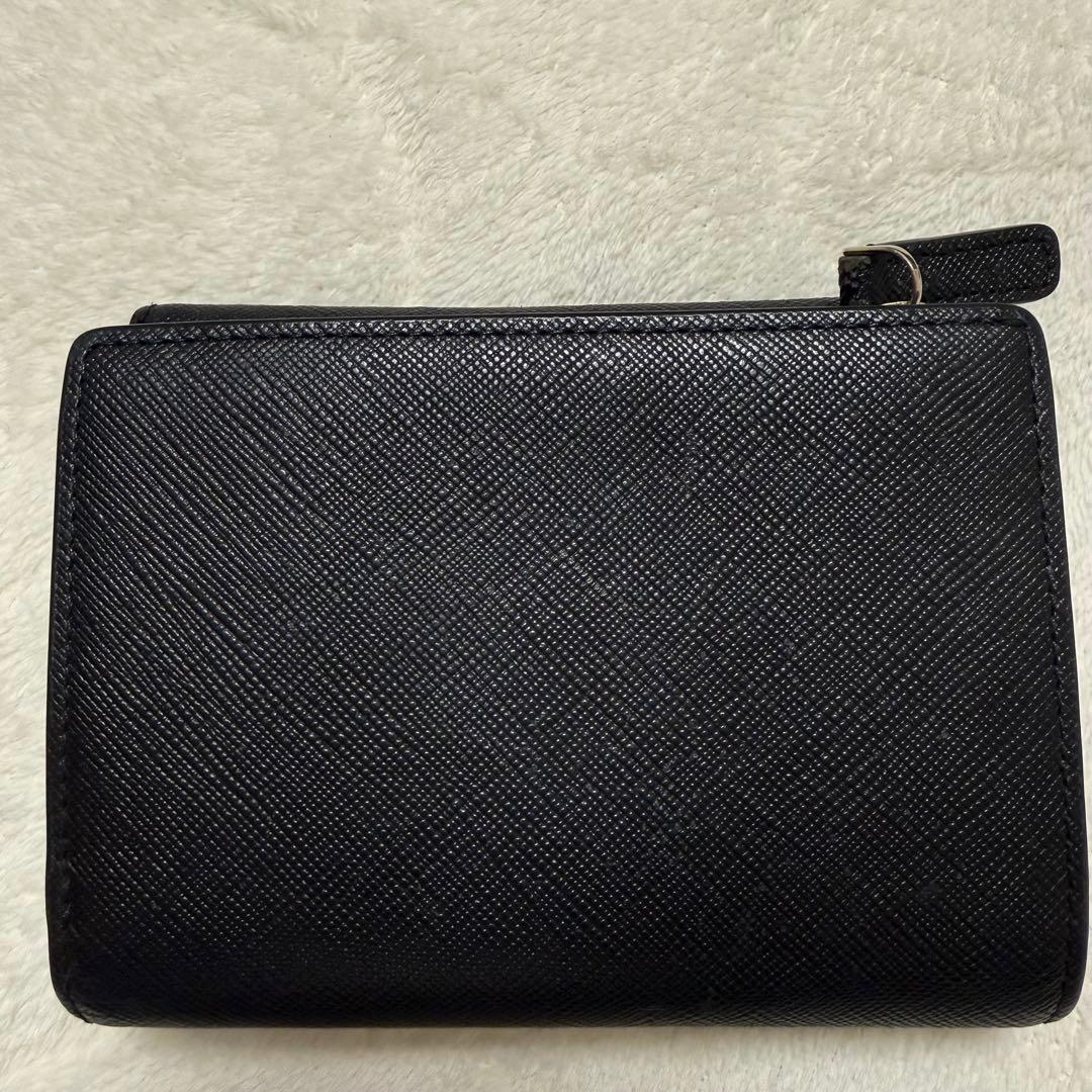 Agnes b ブラック 二つ折り財布 アニエスベーサフィアーノレザー定価2.4
