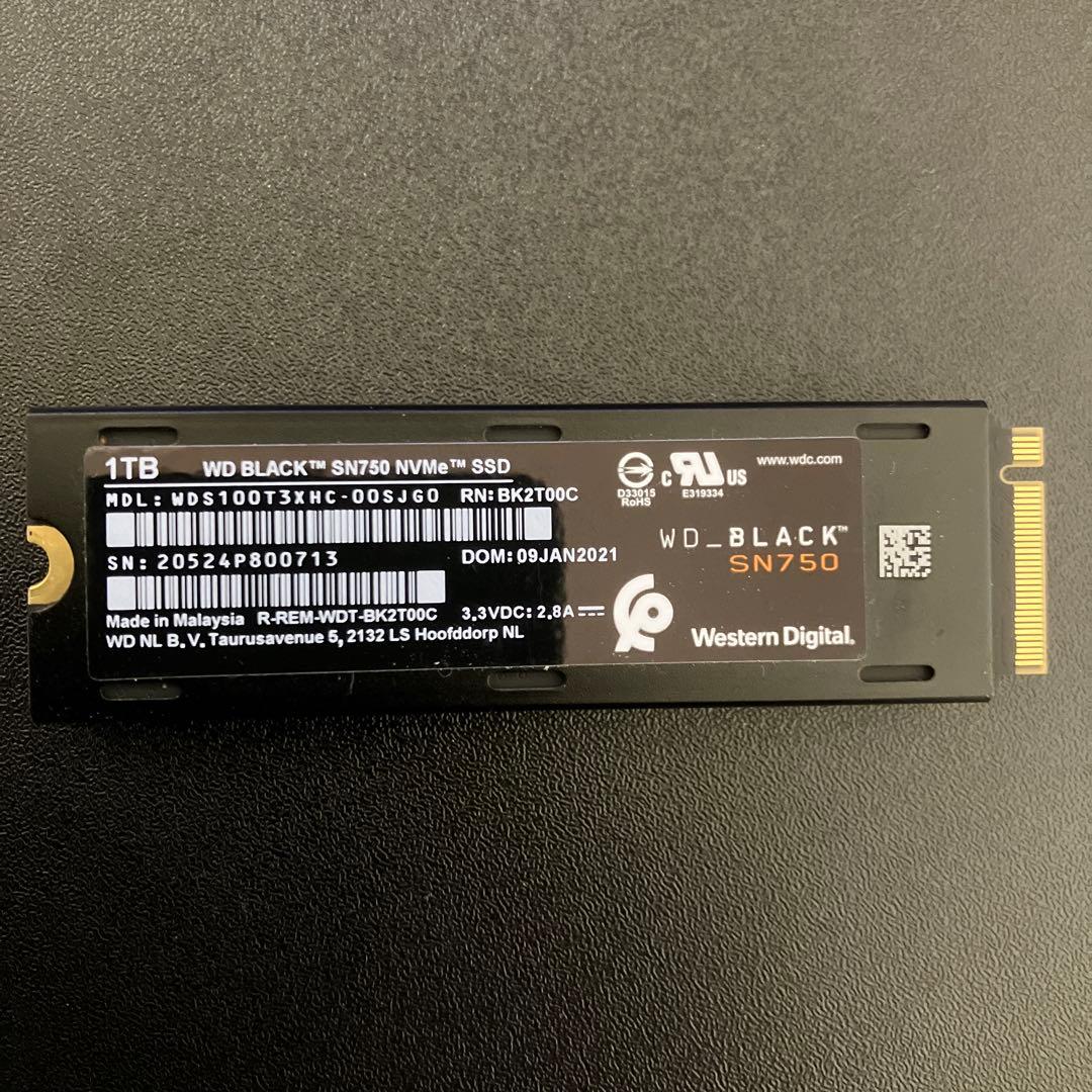 WD_BLACK SN750 1TB NVMe SSD 中古品