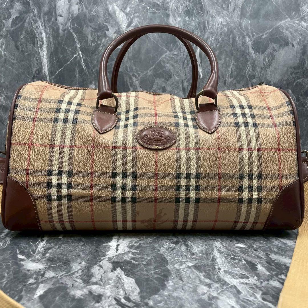 【良品】Burberry バーバリー　ボストンバッグ　ノバチェック　2way