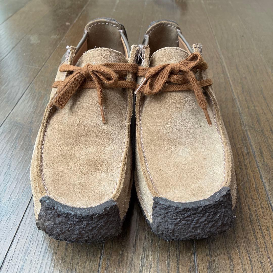 Clarks クラークス26cm ナタリー 本革 ベージュ チャーム付き 美品