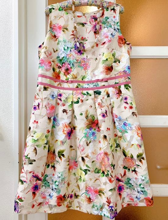 定価約4万円 未使用 ローズティアラ ジャガード プリント ワンピース 42